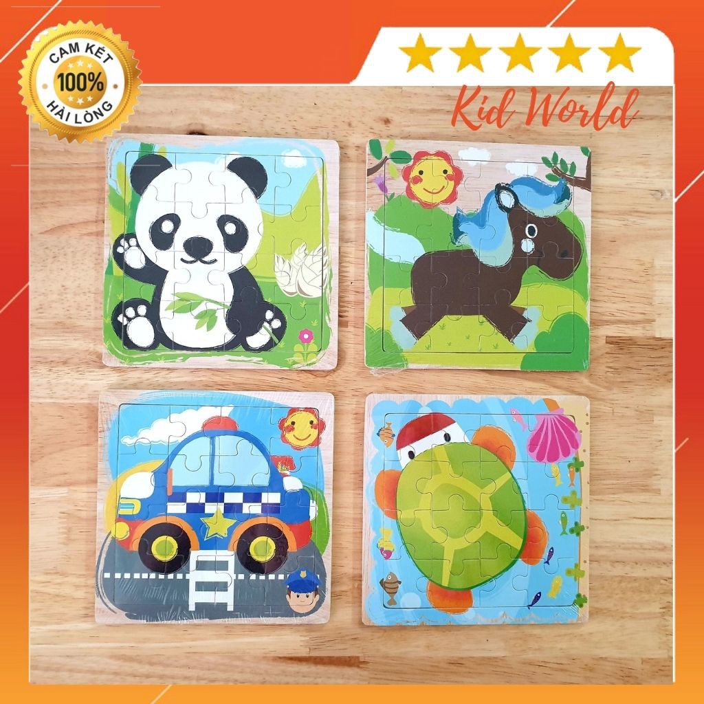 Đồ chơi miếng ghép gỗ puzzle 9 miếng lego xếp hình giúp bé thoả sức sáng tạo