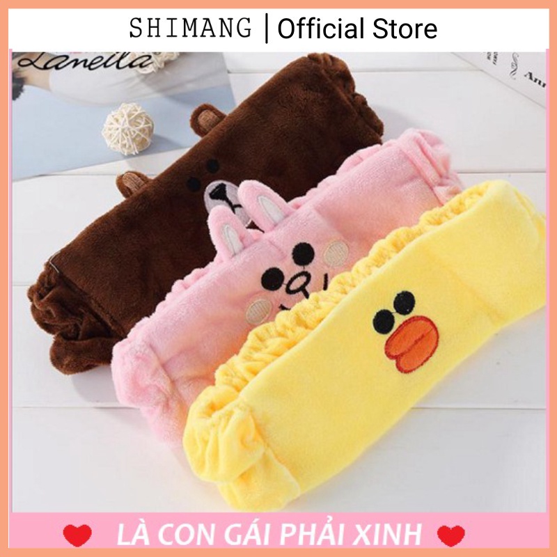 Băng Đô 3D Bản To Thỏ Hồng - Gấu Nâu - Vịt Vàng Dày Mềm Mịn Cao Cấp LBM1