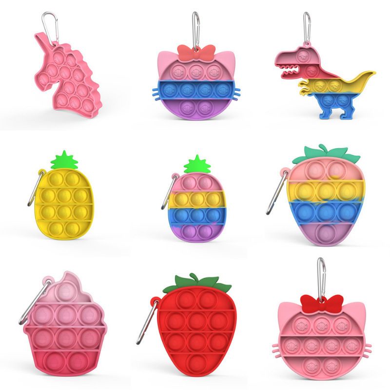 (Sài Gòn) Pop It Keychain - Bấm Bong Bóng Mini Móc Khóa, Túi, Cặp, Balo [Giấy Kiểm Định Chất Lượng FDA &amp; EN71)