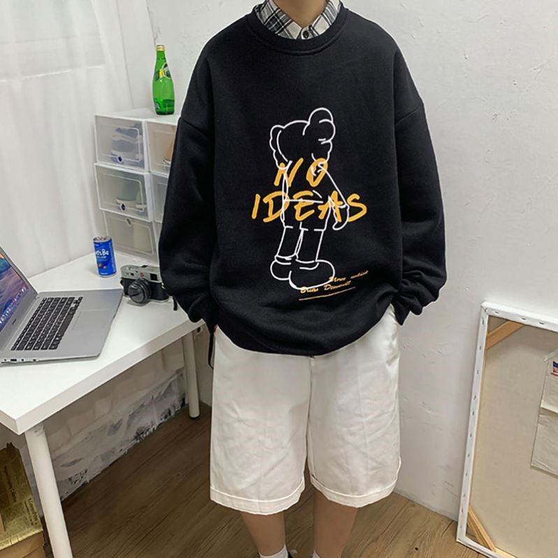 Áo sweatshirt tay dài cổ tròn trẻ trung thời trang dành cho nam