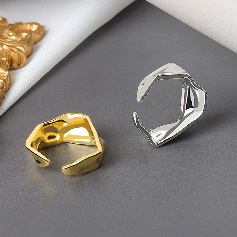 Nhẫn Màu Vàng / Bạc Phong Cách Gothic Đơn Giản Thời Trang Có Thể Điều Chỉnh Cho Nữ