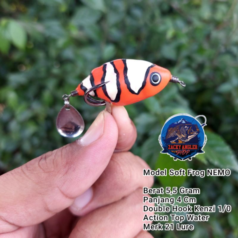 Mồi Câu Cá Giả Hình Ếch Mềm nemo 21