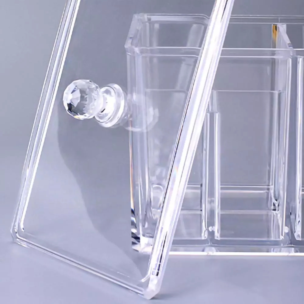 Hộp đựng tăm bông/ bông tẩy trang trong suốt chống bụi tiện dụng