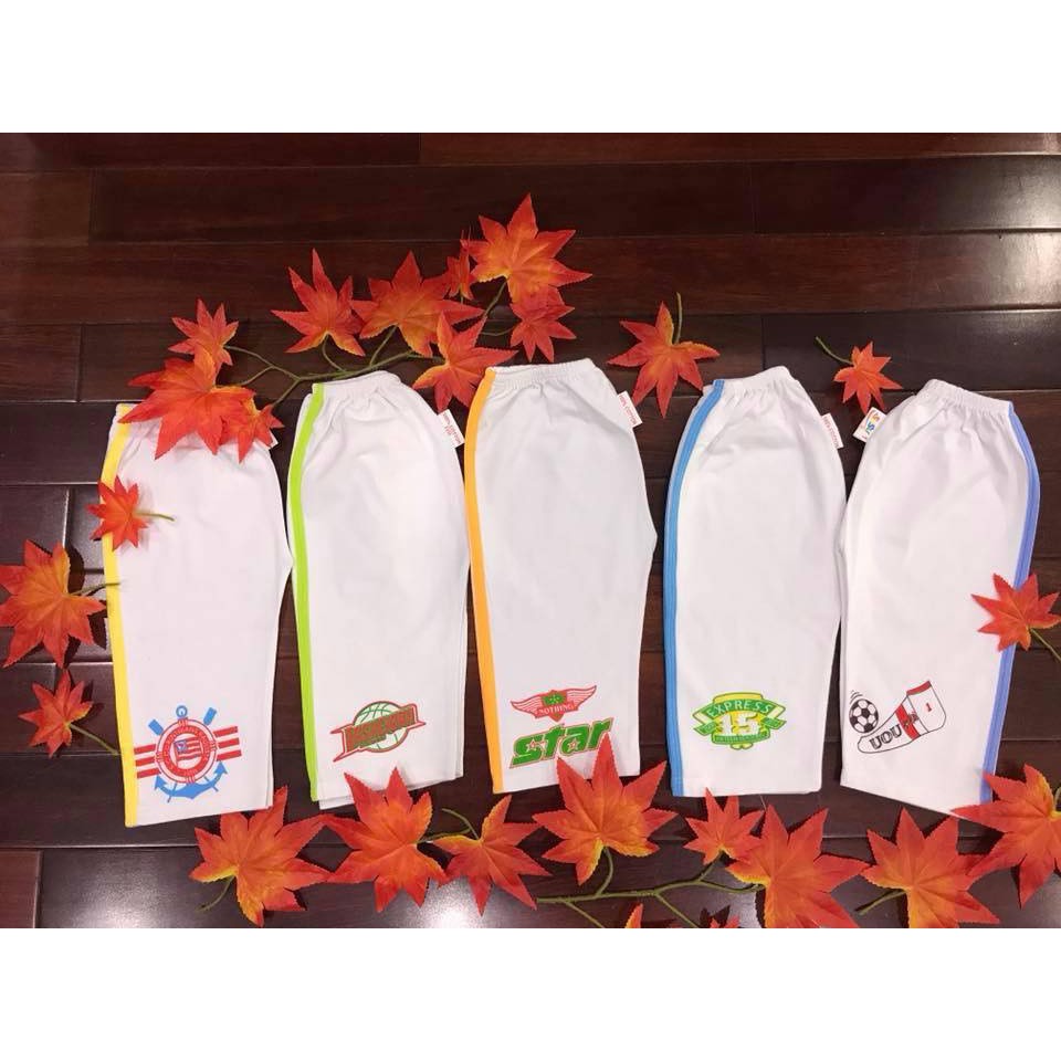 Quần dài cotton cho bé trai SUSU ( 1 quần)| Mẫu Dài Trắng Viền Màu| Size 1-8 cho bé 5-21 kg| Chất vải mềm, mịn, dày dặn