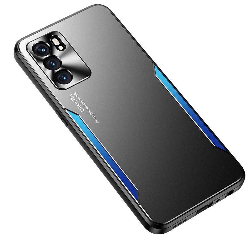 Ốp Điện Thoại TPU + PC Phối Hợp Kim Nhôm Mặt Nhám Chống Sốc Cho Oppo Reno 6 Pro 5G Reno 6 Pro 5G