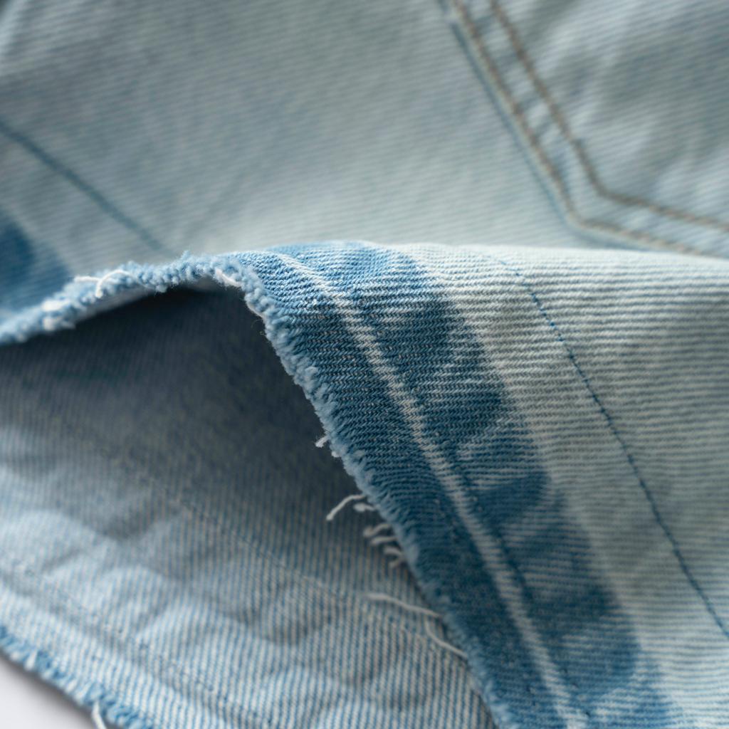 Chân váy jean CHICMONKI lai kiểu, màu xanh nhạt - CMJ1545