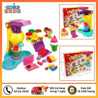 Đồ chơi đất nặn, đất sét làm kem cho bé thỏa sức sáng tạo kèm 5 hộp đất nặn