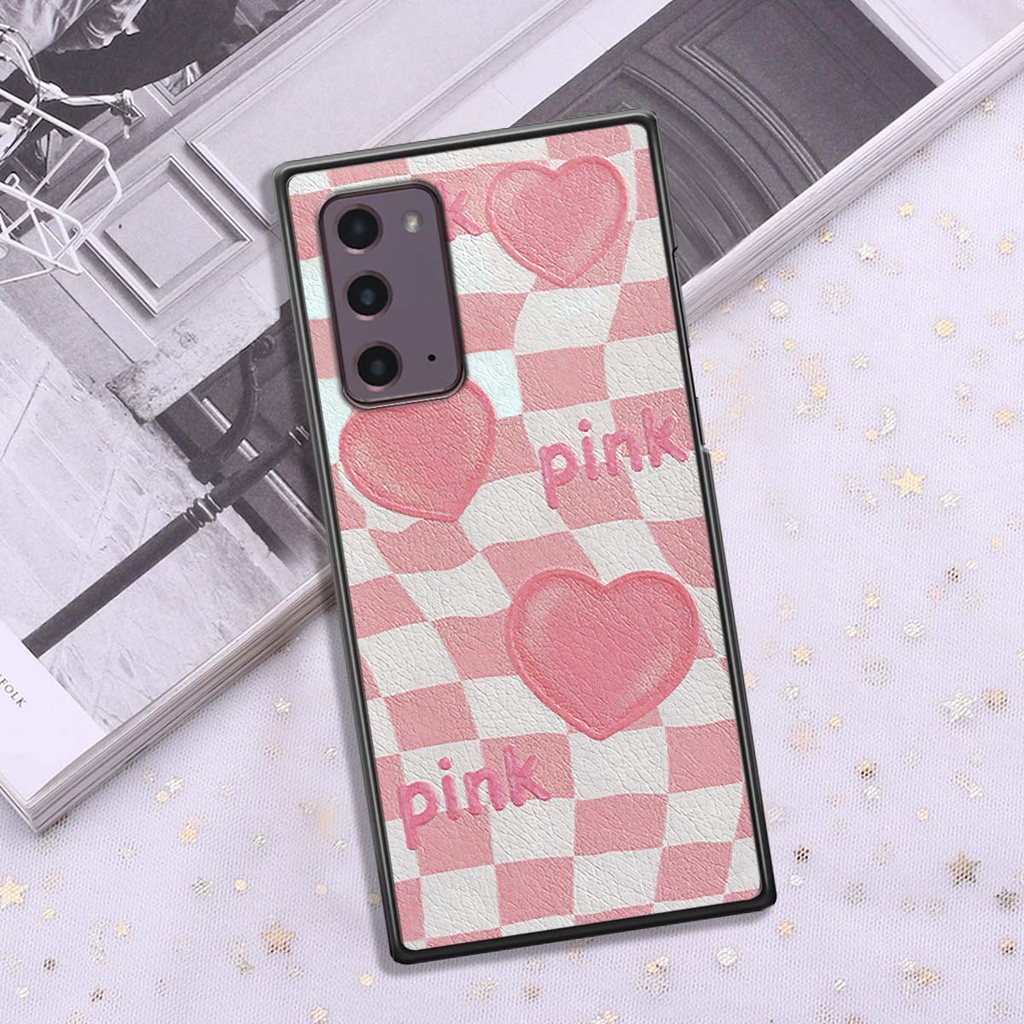 Ốp Samsung Note 20 caro trái tim cá tính, thời trang siêu đẹp, siêu phong cách