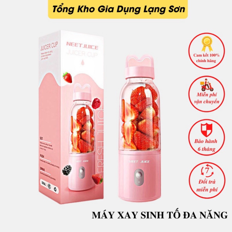 Máy xay sinh tố đa năng cầm tay 500ml - Xay hoa quả mini cực nhanh 9s, an toàn dễ dàng sử dụng tiện lợi BH 12 tháng