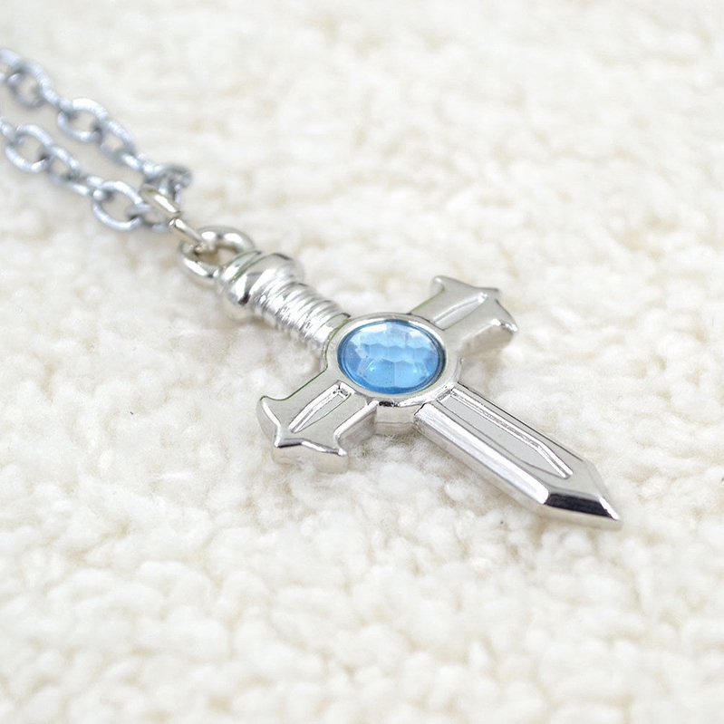 Dây chuyền mặt thánh giá đính đá pha lê phong cách anime Fairy Tail
