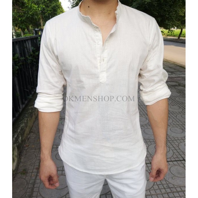 Áo đũi nam dài tay cổ tàu 2021