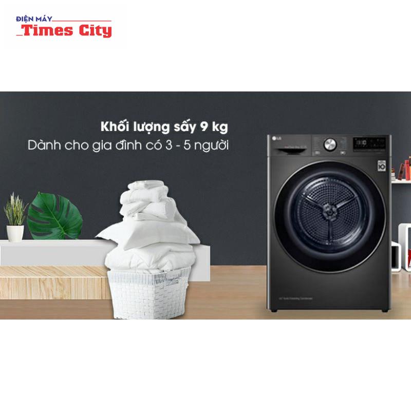 Máy sấy bơm nhiệt LG 9 Kg DVHP09B
