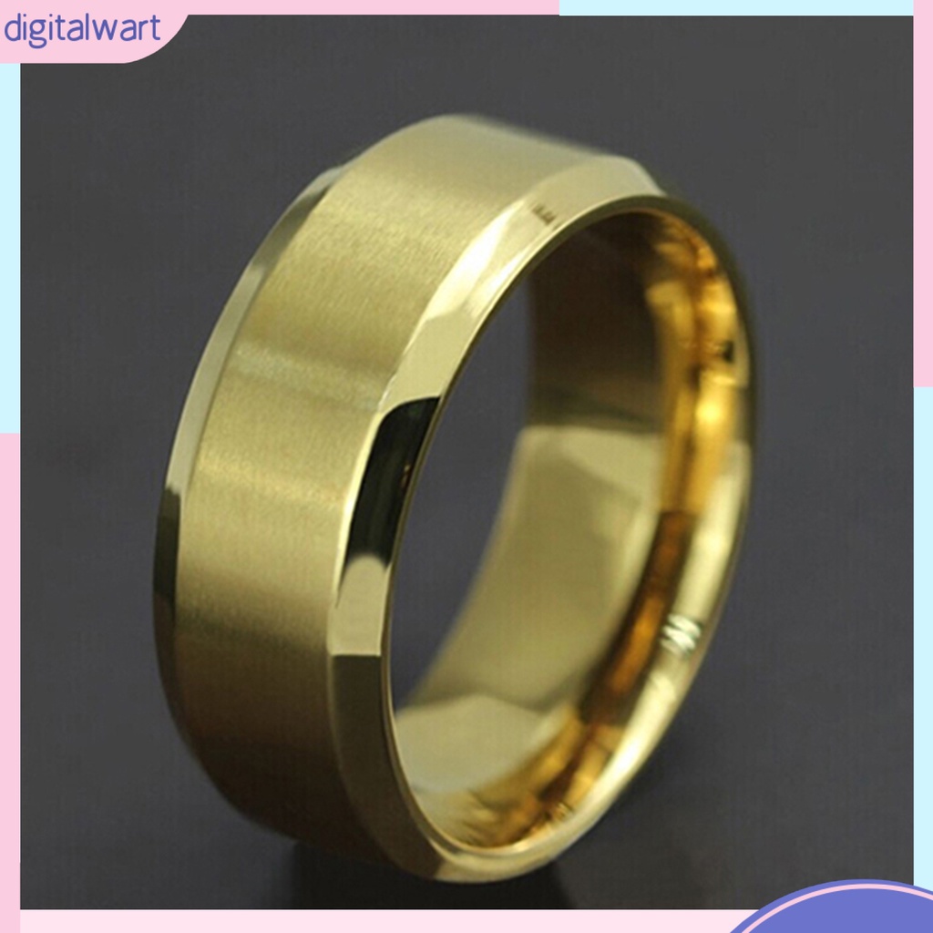 Nhẫn cưới chất liệu thép titanium đường kính 8mm cho cặp đôi