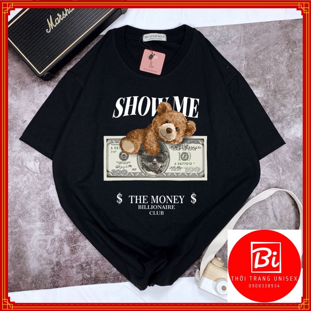 Áo Thun Tay Lỡ Phom Rộng Unisex In Gấu Đola_Chất Cotton Dày Dặn, Mềm, Mịn, Form Rộng Unisex Nam/Nữ Mang Couple_AT01