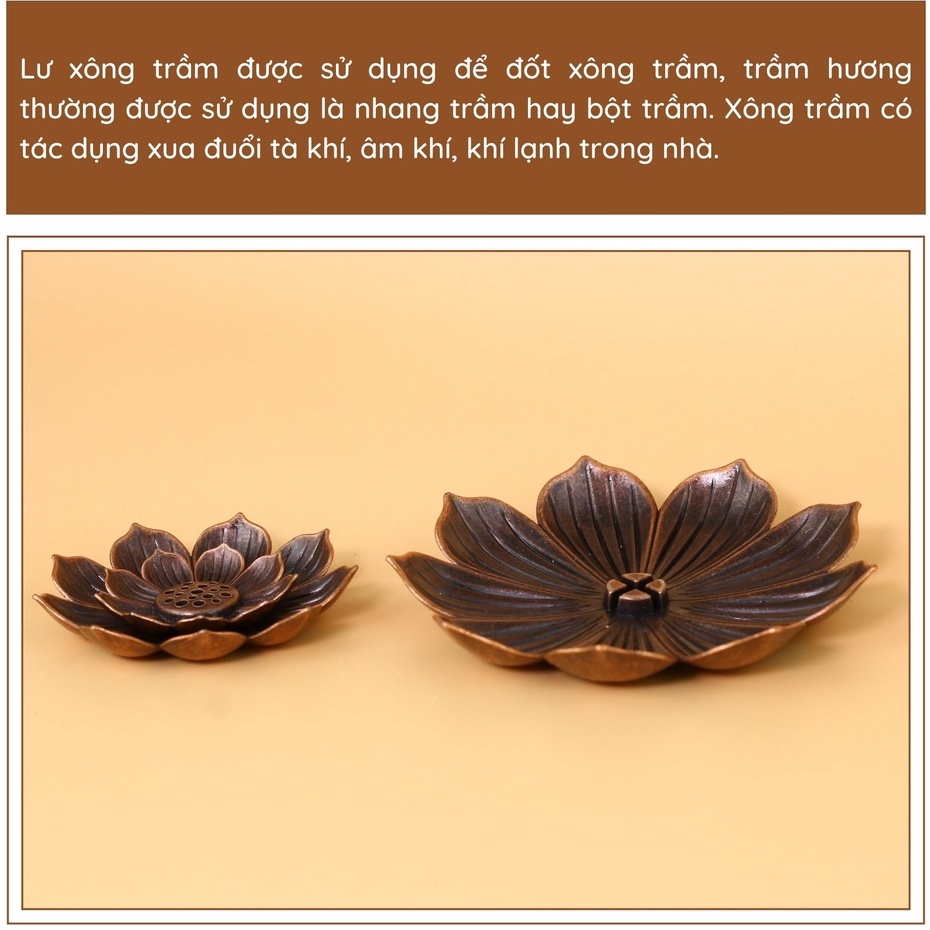 Lư xông trầm hương - Lư đốt trầm hình cánh hoa sen - Trong Nhà
