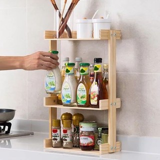 kệ gia vị bằng gỗ đa năng tiện dụng dụng cụ nhà bếp kệ gia vị 3 tầng
