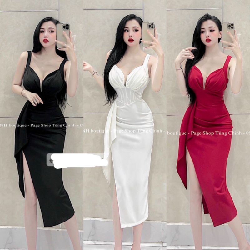 Váy ôm sẻ sườn Đầm ôm hai dây