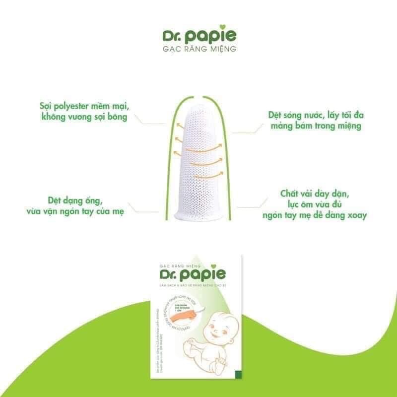 Dr Papie - Gạc rơ lưỡi vệ sinh răng miệng cho bé