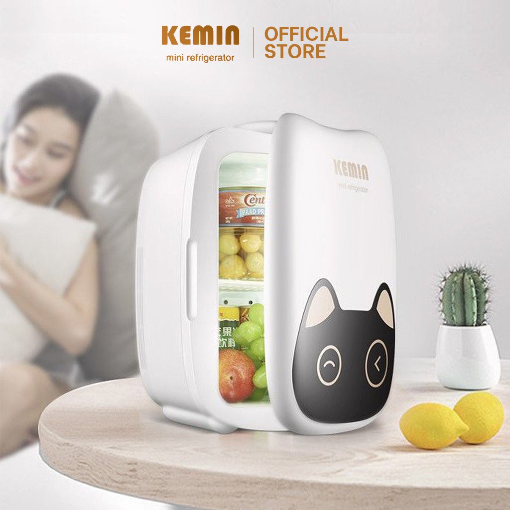 Tủ lạnh mini KEMIN K6 Cat Head 6L-Dùng ở nhà và ô tô, 2 chiều nóng lạnh