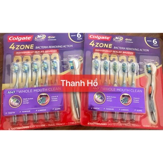 Bàn chải Colgate 360 Total Advance USA vỉ 6 cây