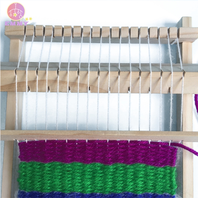 Đồ chơi khung cửi dệt vải mini DIY bằng gỗ giúp trẻ phát triển khả năng về công nghệ