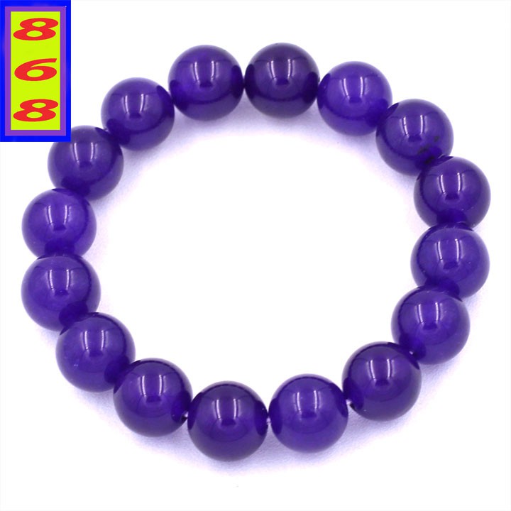 Chuỗi tay Đá Tự Nhiên Tím Trơn 8 ly, 10 ly, 12 ly, 14 ly - Hợp mệnh Hỏa, mệnh Thổ - Mang lại may mắn, bình an