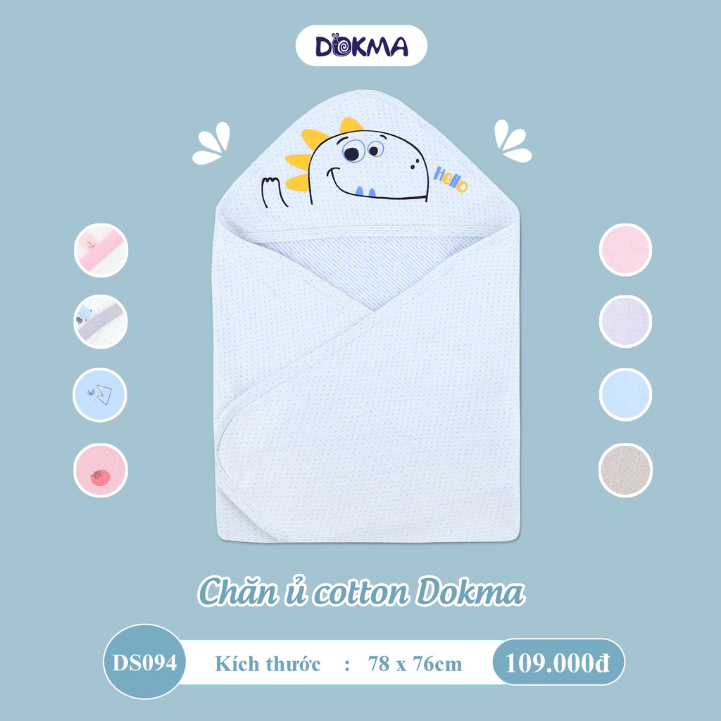 [FREESHIP] Chăn ủ cotton mềm mịn cho bé Dokma DS094