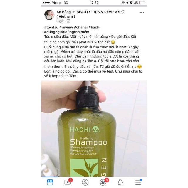 [RẺ VÔ ĐỊCH] Dầu Gội Cho Tóc Dầu Chiết Xuất Trà Xanh - HACHI PURIFYING SHAMPOO