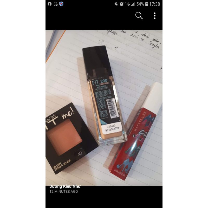 combo phấn má kem nền Maybelline