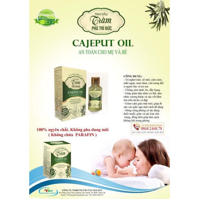 (Cam Kết Chính Hãng)_ dầu Tràm Cajeput Oil_được làm nên bởi các tinh chất tràm thiên nhiên an toàn cho trẻ sơ sinh!