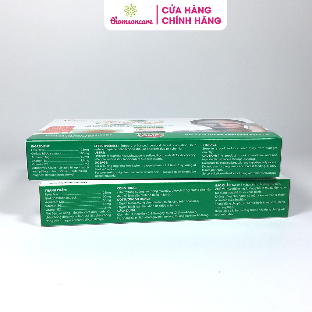 Migrin Có tem tích điểm 6h tặng 1h - hỗ trợ giảm đau nửa đầu - hoạt huyết dưỡng não | BigBuy360 - bigbuy360.vn