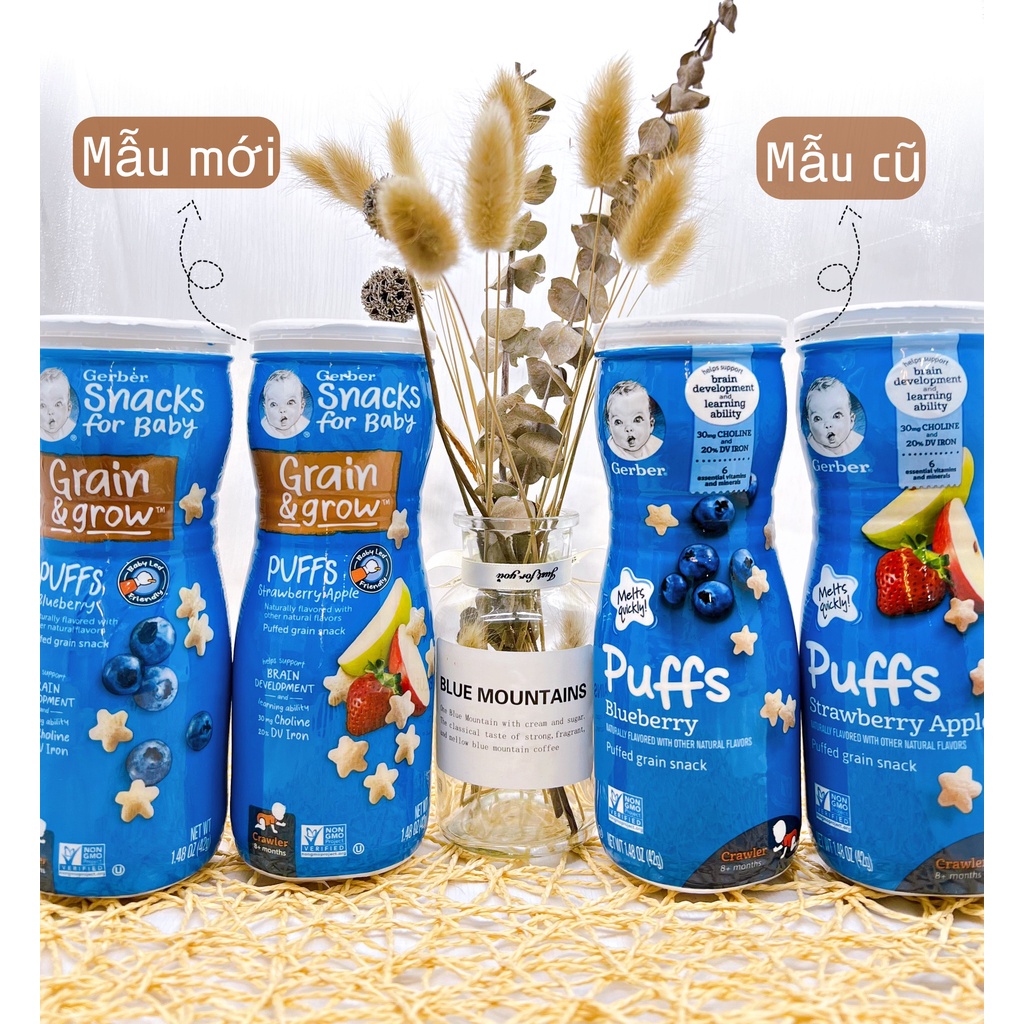 Bánh ăn dặm Gerber Mỹ cao hình sao NON GMO nhiều vị cho bé