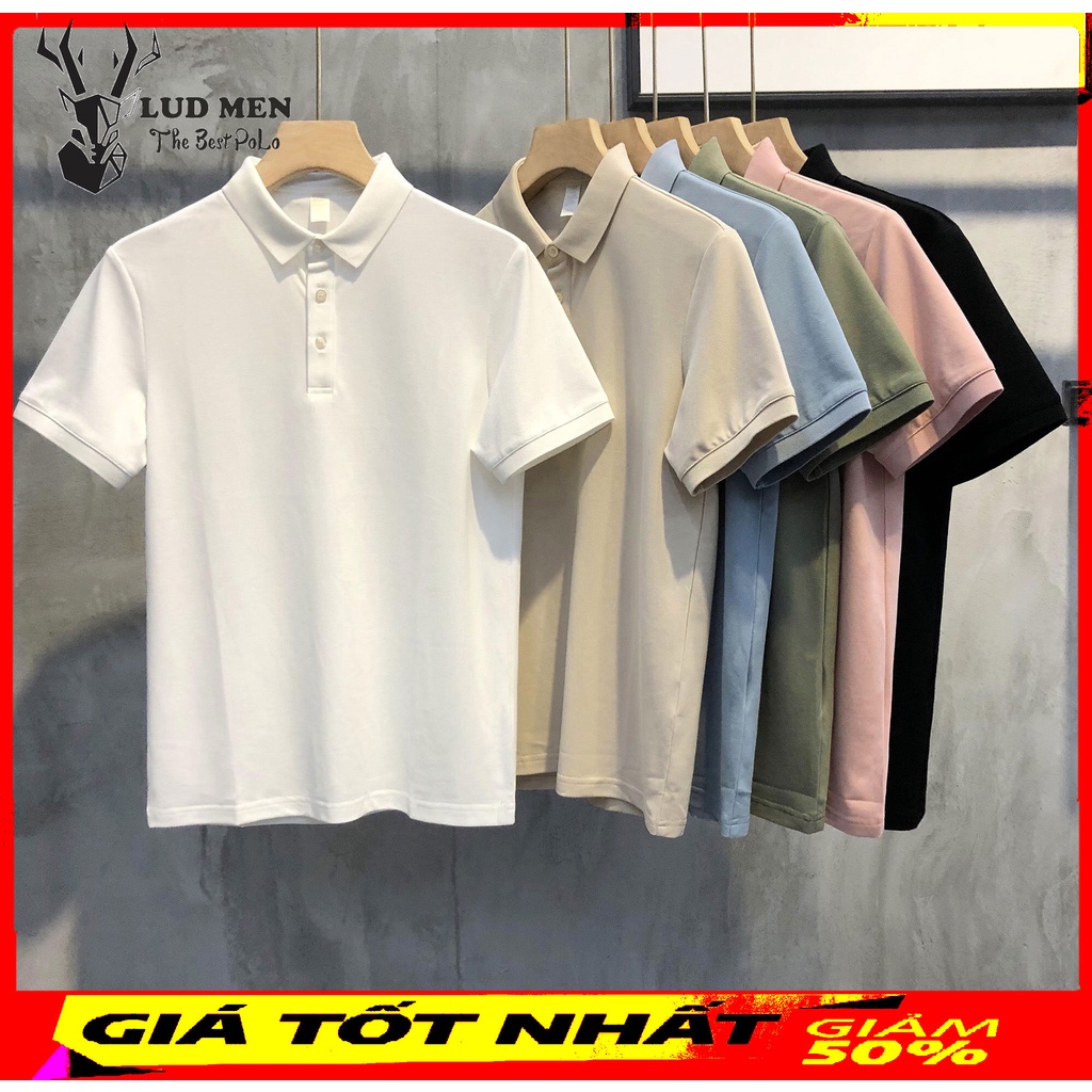 Áo Polo Nam cổ bẻ LUDMAN thun basic cộc tay vải cá sấu cotton phong cách trẻ trung chuẩn form nhiều màu