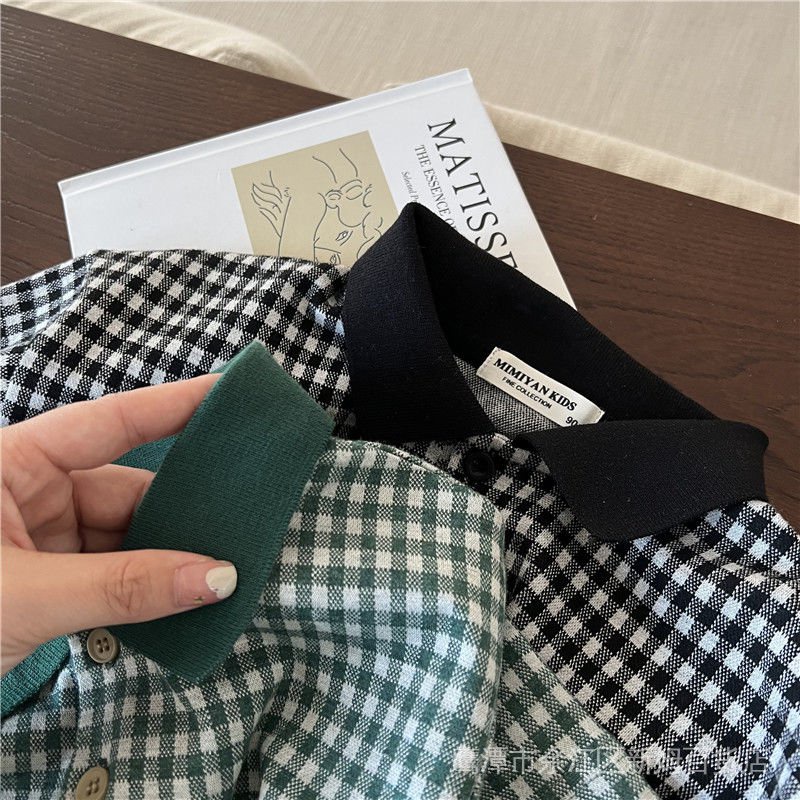 Áo Thun polo Ngắn Tay Họa Tiết Caro Thời Trang Mùa Hè Cho Bé Trai 2022