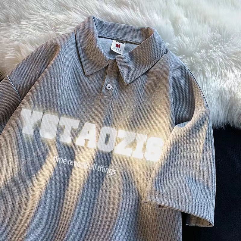 Áo polo Tay Ngắn Dáng Rộng Thời Trang Mùa Hè Cho Nam