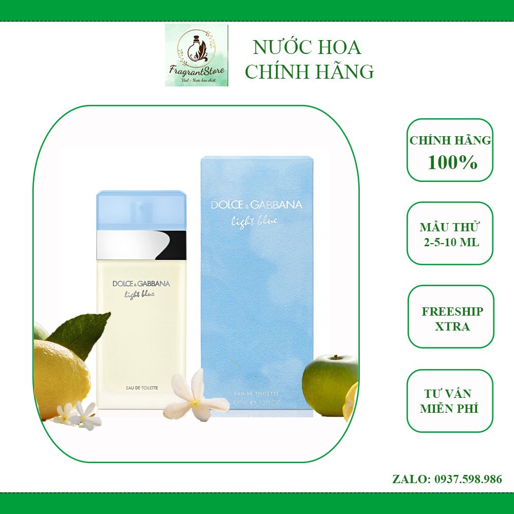 2ml, 5ml và 10ml Light Blue EDT