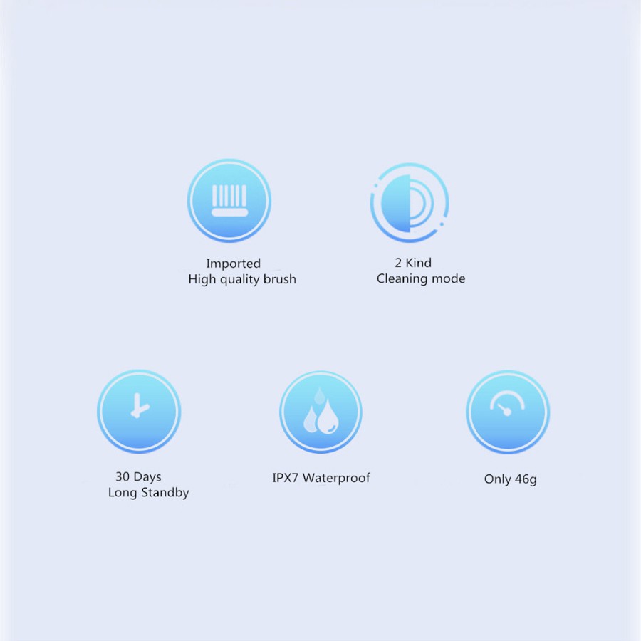 Xiaomi Youpin Set bàn chải đánh răng điện và đầu thay thế   Sonic T100 siêu âm tự động sạc USB chống nước