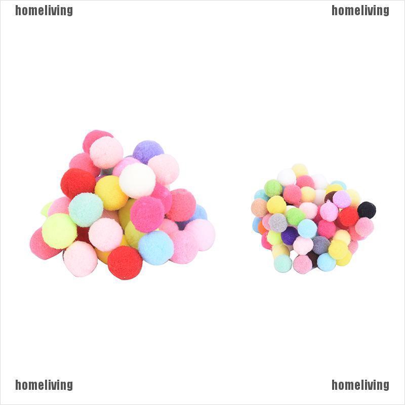 Bộ 100 Quả Cầu Lông Xù 10mm Nhiều Màu Sắc Dùng Làm Đồ Thủ Công