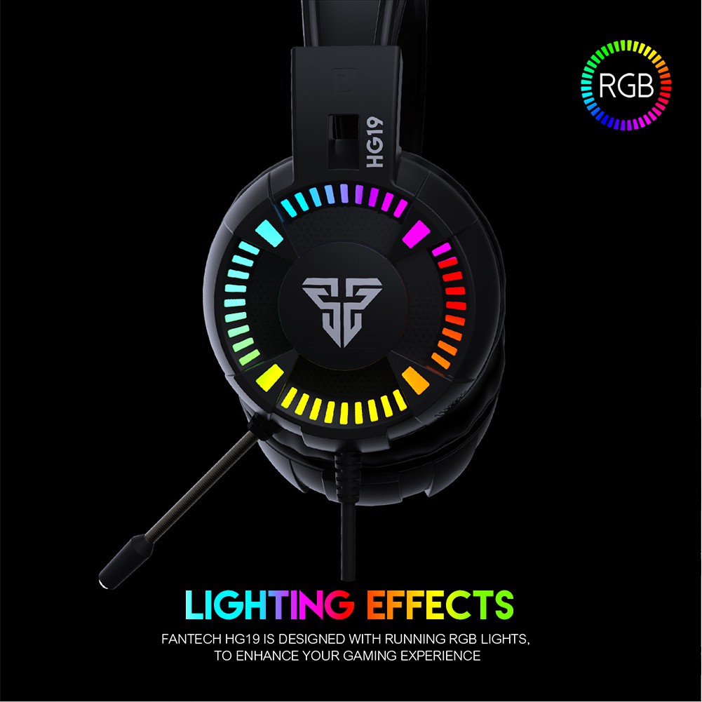 Tai nghe Gaming có dây 3.5mm hỗ trợ mic LED RGB âm thanh chất lượng cao Fantech HG19