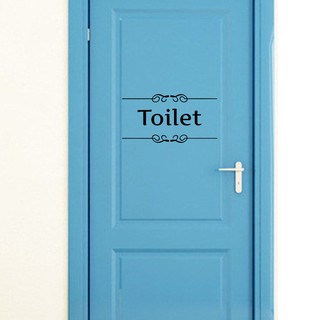 Unique letter-shaped bathroom toilet door sticker