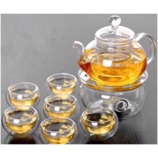 Bộ ấm chén thuỷ tinh 600ml