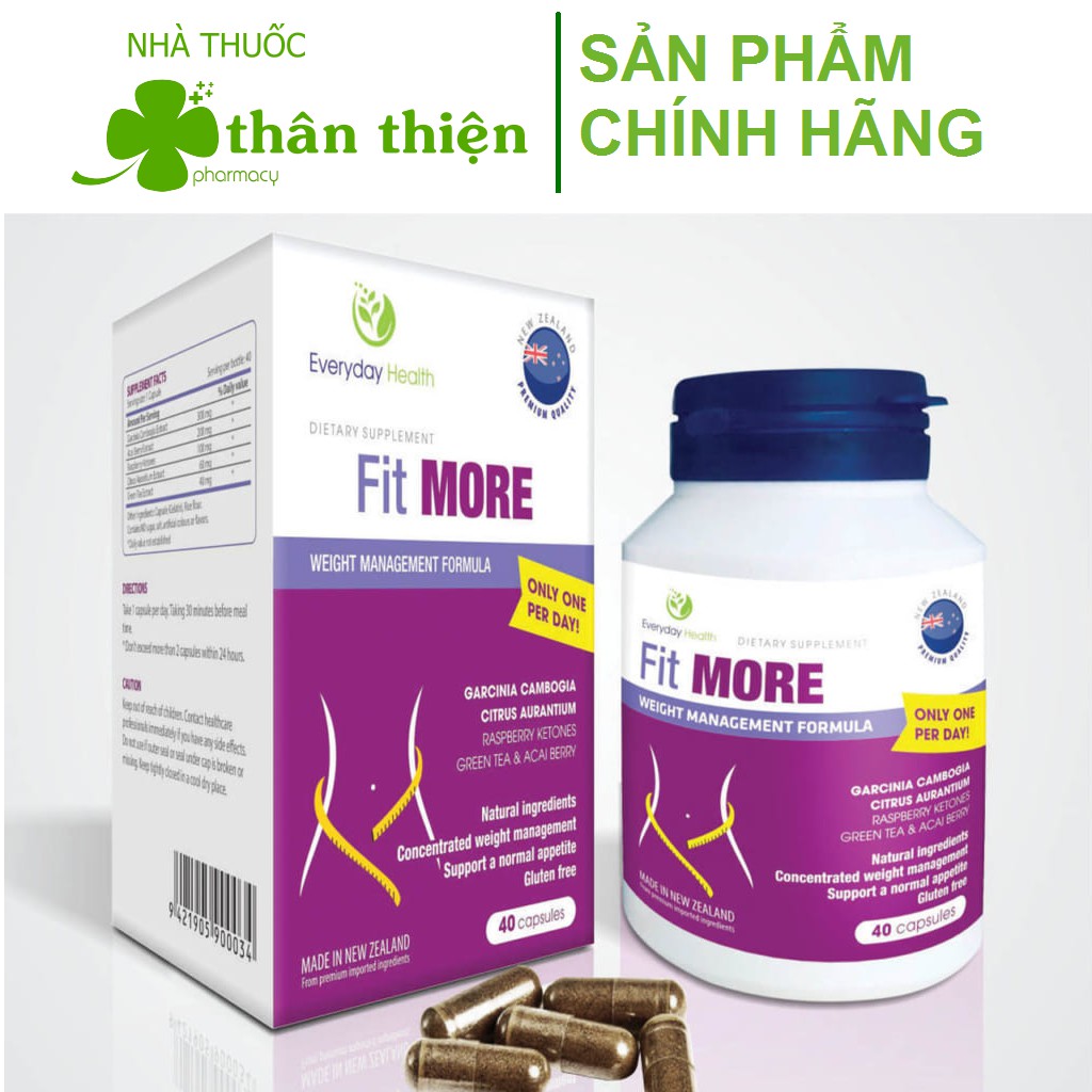 {Nhập Newzealand} FIT MORE – Hỗ trợ giảm cân, giảm béo, tăng cường chuyển hóa chất béo an toàn hiệu quả (40 viên)