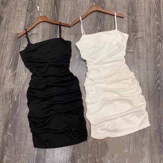 VÁY ĐẦM BODY HAI DÂY DÚM EO