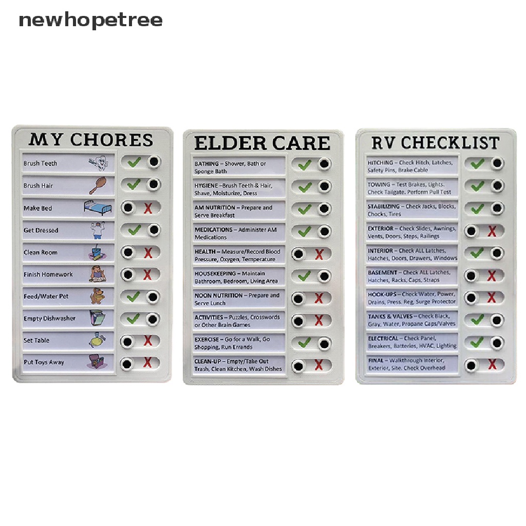 Bảng Ghi Nhớ RV Bằng Nhựa Có Thể Tái Sử Dụng Cho Người Lớn Tuổi