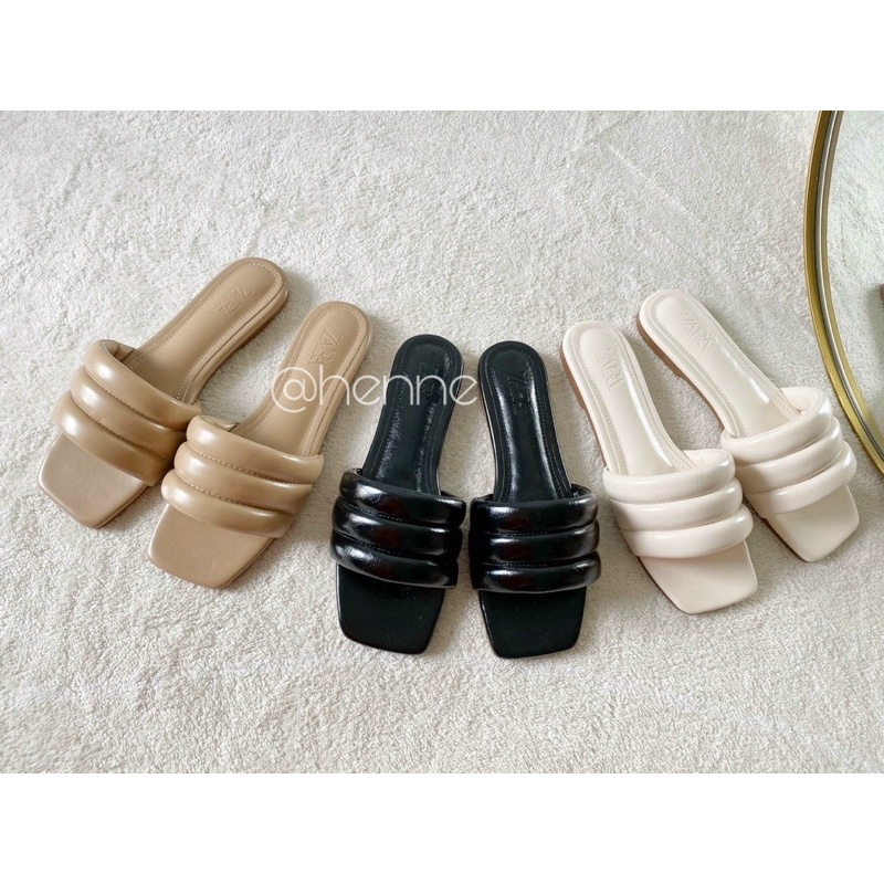 HENNE - Dép lê quai ngang bản phồng hàng đẹp