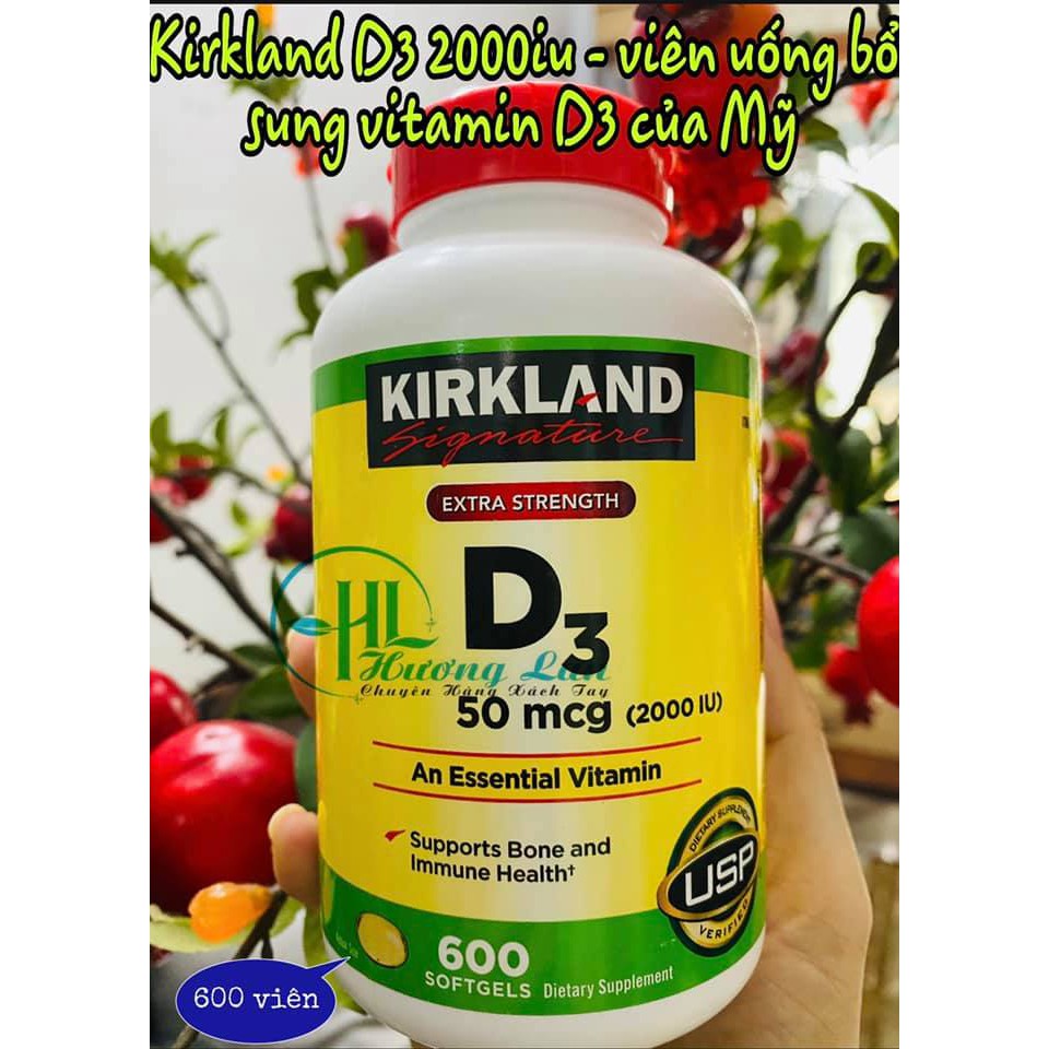 Viên Vitamin D3 2000IU Kirkland Signature 600 Viên