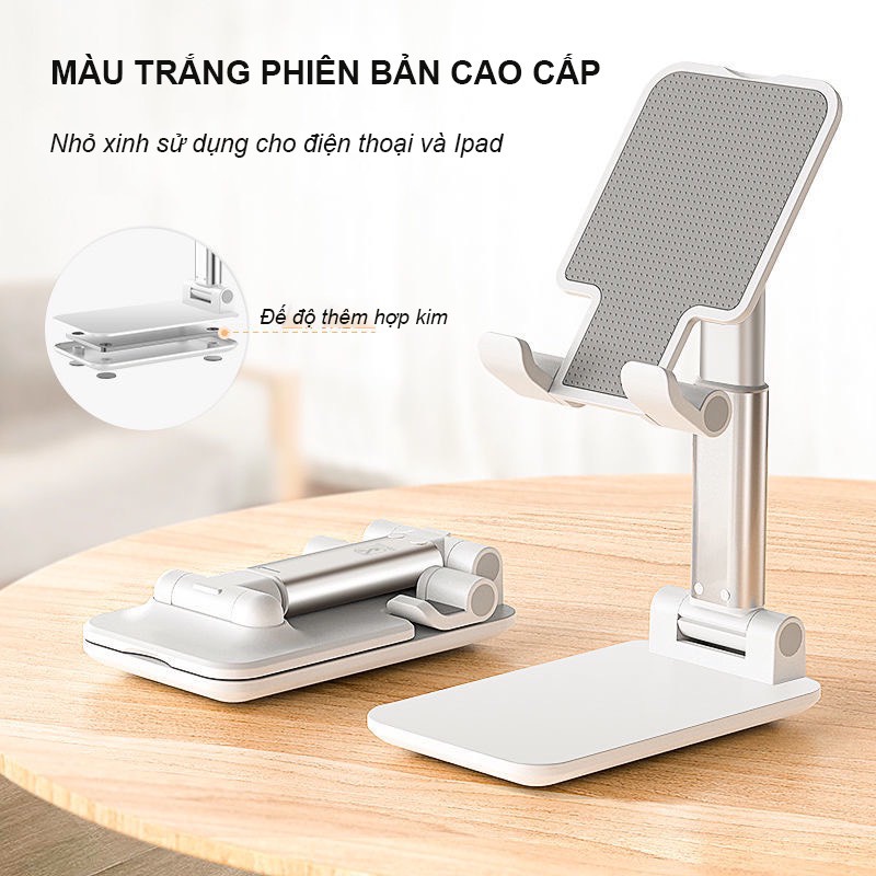 Giá đỡ điện thoại để bàn có thể điều chỉnh nhiều góc độ khác nhau, nâng lên hạ xuống dễ dàng vô cùng tiện lợi 4 màu