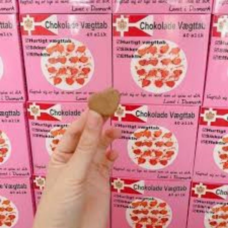 【Kẹo Socola Giảm Cân Đan Mạch - Giảm Cân Chokolade Vaegttab】☆FreeShip☆1 hộp 40 viên