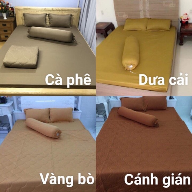 Bô drap ga thun lạnh trơn [5 món] chất thun Hàn Quốc đẹp, mát