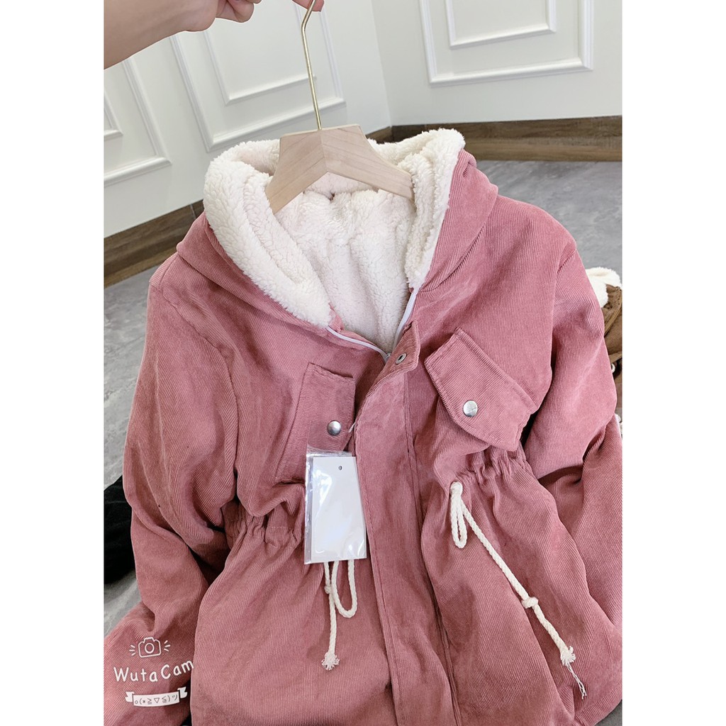 BÁN SỈ ÁO PARKA TĂM NHUNG LÓT LÔNG CÓ MŨ 3 MÀU CHO NỮ | BigBuy360 - bigbuy360.vn
